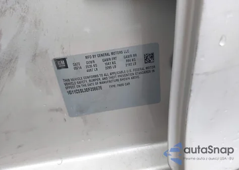 2014 Chevrolet Malibu 1Lt from USA, damaged, VIN 1G11C5SL3EF296676